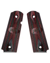 1911 Grips, Full-Size, Laminate - Ruby/Charcoal